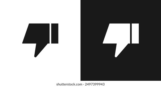 Dislike Hand design icon isolated on black and white. Vector Illustration