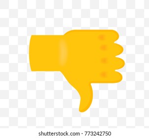 Dislike Hand on Transparent Background. Isolated Vector Illustration 