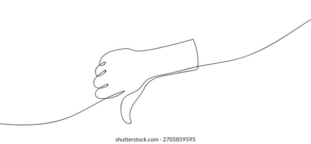 Anders als ein Zeigefinger mit der Hand nach unten in einer durchgehenden Linie eine Zeile Vektorgrafik.