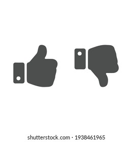 Dislike, Hand Thumb Down. Black symbol on white background. Simple illustration. Flat Vector Icon. Mirror Reflection Shadow. Can be used in logo, web, mobile and UI UX project