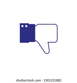 Dislike hand thumb down illustration vector symbol sign gesture.