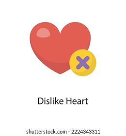 Dislike Heart  Vector Flat Icon Design illustration. Love Symbol on White background EPS 10 File