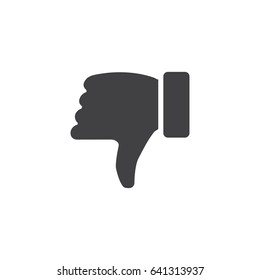 Dislike icon in black on a white background. Vector illustration