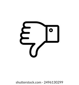 Dislike icon. Black outline dislike icon on white background. Vector illustration