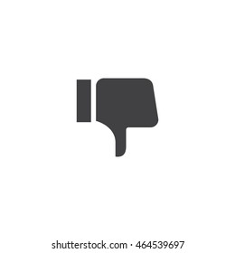 dislike icon or button in flat style with long shadow, isolated vector illustration on transparent background