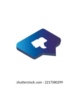 Dislike icon button on social media