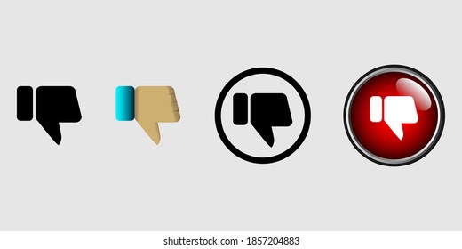 Dislike icon buttons set with different shape. best for your clipart content.
