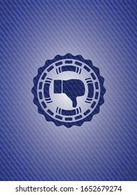 dislike icon with denim texture