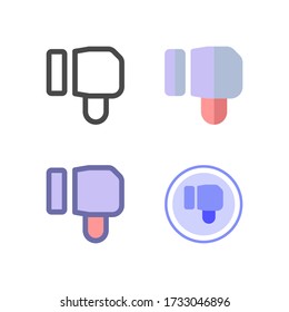 no le gusta el diseño de iconos en 4 estilos diferentes. Diseño de iconos para el diseño de su sitio web, logotipo, aplicación, interfaz de usuario. Ilustración gráfica vectorial y trazo editable. EPS 10.