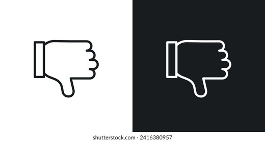 Dislike icon designed in a line style on white background.