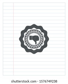 dislike icon drawn in pencil. Vector Illustration. Detailed.