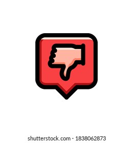 Dislike Icon Filled Outline People Illustration Logo Vector
