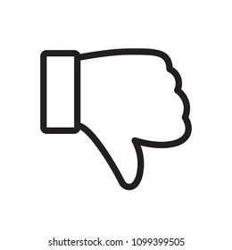 Dislike icon, gestures icon. Outline bold, thick line style, 4px strokes rounder edges. Vector illustration