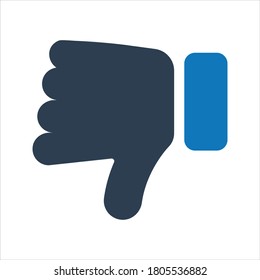 Dislike icon. Glossy thumbs down