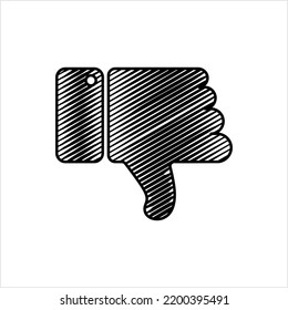 Dislike Icon, Dislike Hand Thumb Down Icon Vector Art Illustration