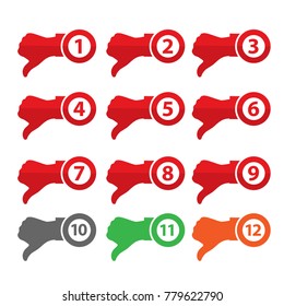 Dislike icon. Hand thumb down. stock illustration