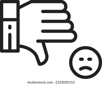 Dislike Icon image. Suitable for mobile application.