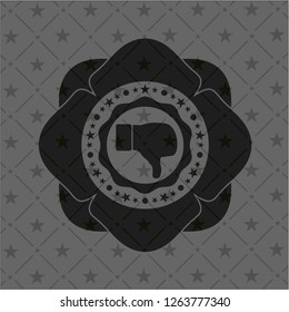 dislike icon inside black emblem. Vintage.
