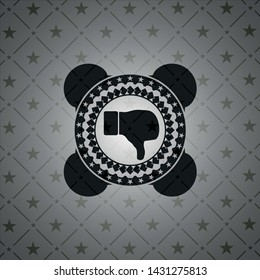 dislike icon inside black emblem. Vintage.