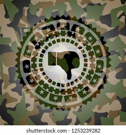 dislike icon inside camouflage emblem