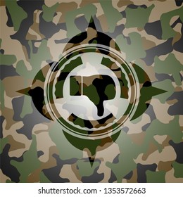 dislike icon inside camouflage emblem
