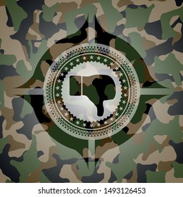 dislike icon inside camouflage texture