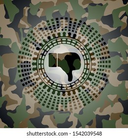 dislike icon inside camouflage texture