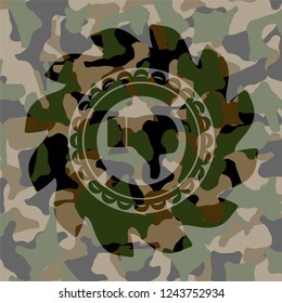 dislike icon inside camouflaged emblem