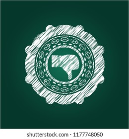 dislike icon inside chalk emblem