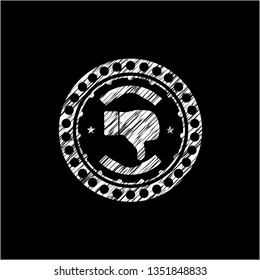 dislike icon inside chalkboard emblem written on a blackboard