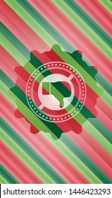dislike icon inside christmas badge background.