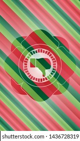 dislike icon inside christmas style badge..