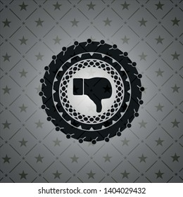 dislike icon inside dark badge or emblem