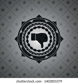 dislike icon inside dark emblem