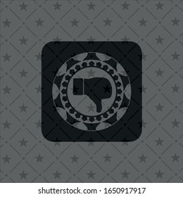 dislike icon inside dark emblem