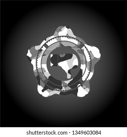 dislike icon inside grey camo texture