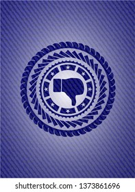dislike icon inside jean background