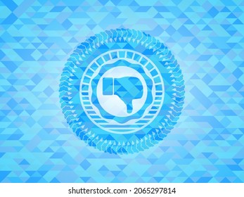nicht wie eine Ikone in hellblauem Mosaikemblem. 