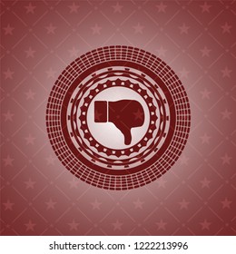 dislike icon inside red emblem. Vintage.
