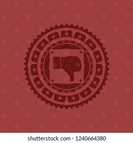 dislike icon inside red emblem. Retro
