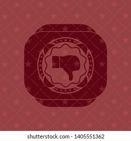 dislike icon inside red emblem. Retro
