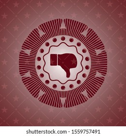 dislike icon inside red emblem