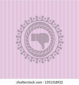 dislike icon inside retro pink emblem