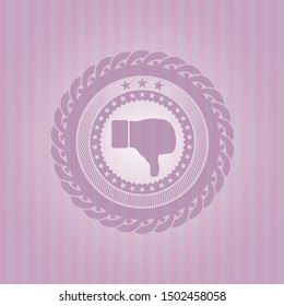 dislike icon inside retro pink emblem