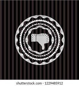 dislike icon inside silver emblem or badge