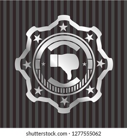 dislike icon inside silvery emblem
