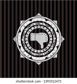 dislike icon inside silvery emblem or badge