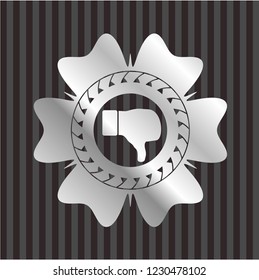 dislike icon inside silvery shiny badge