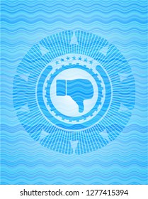 dislike icon inside water concept emblem.