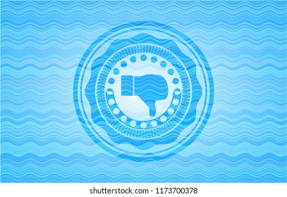 dislike icon inside water representation style badge.